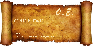 Oláh Emil névjegykártya